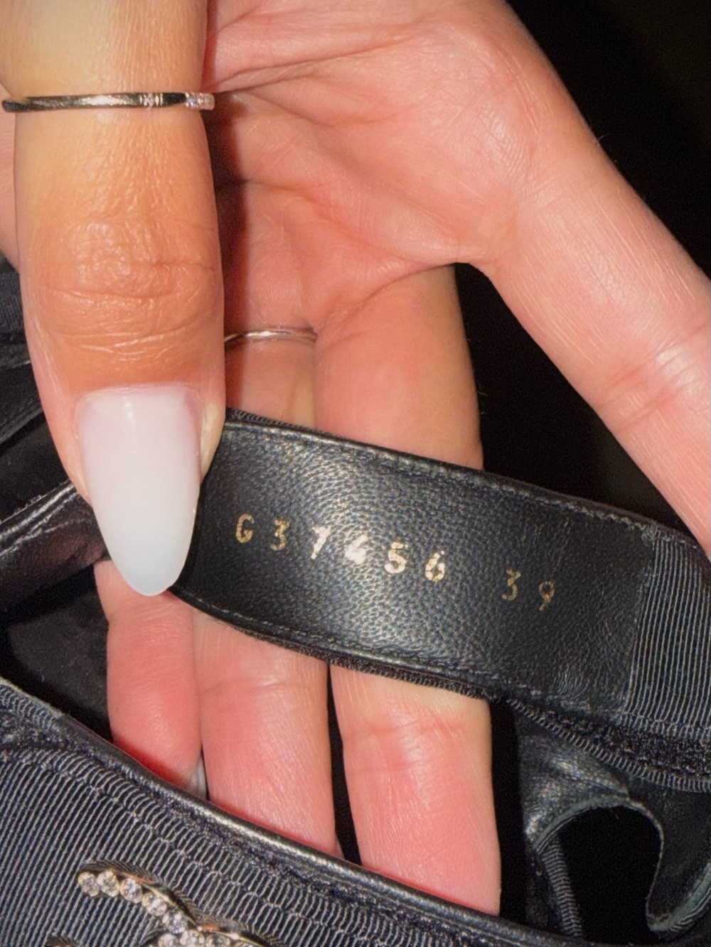 CHANEL Black Grosgrain Fabric Crystal Logo Platform Sandals - Picture 5 of 5